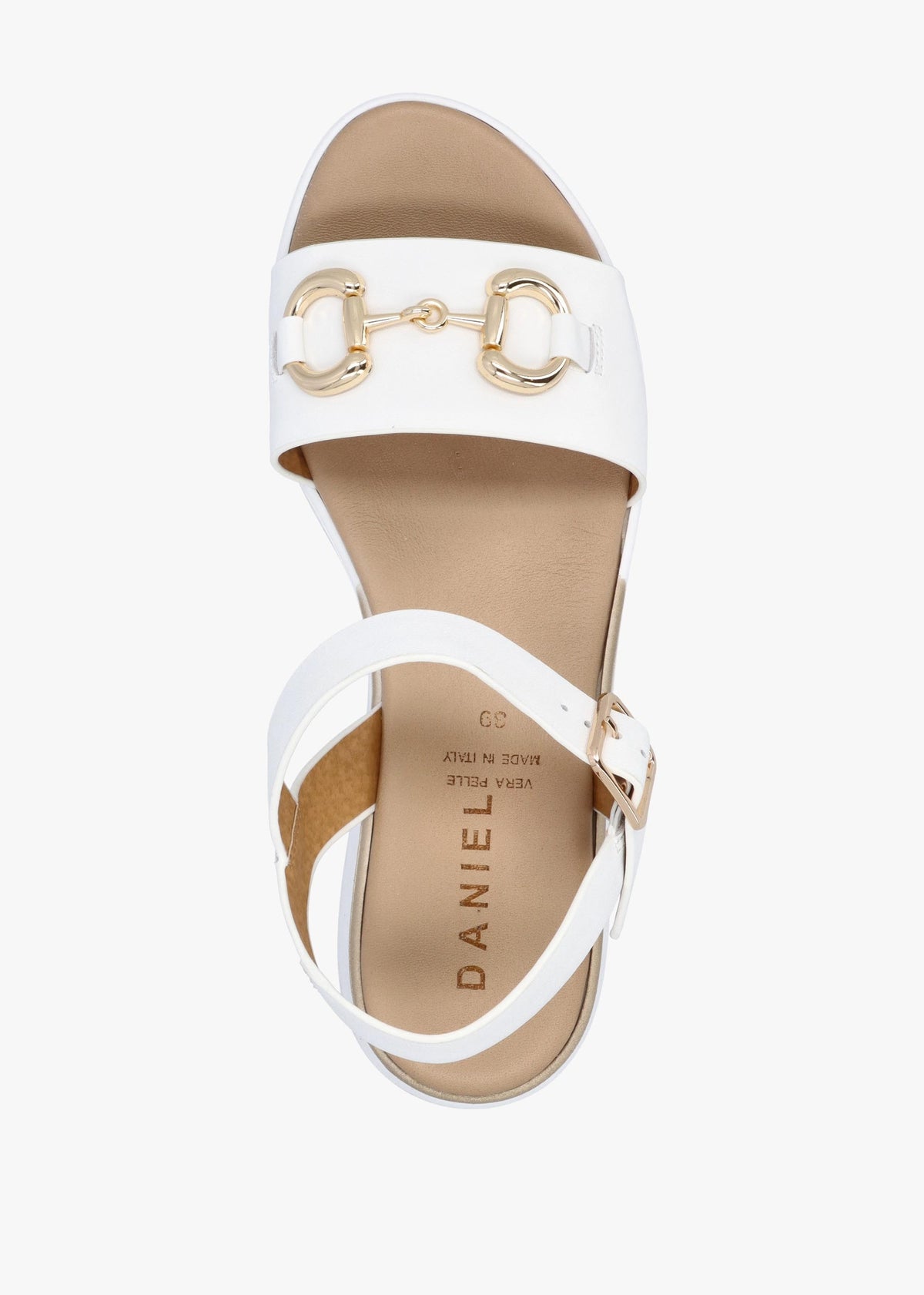 Rosnaf White Leather Snaffle Sandals