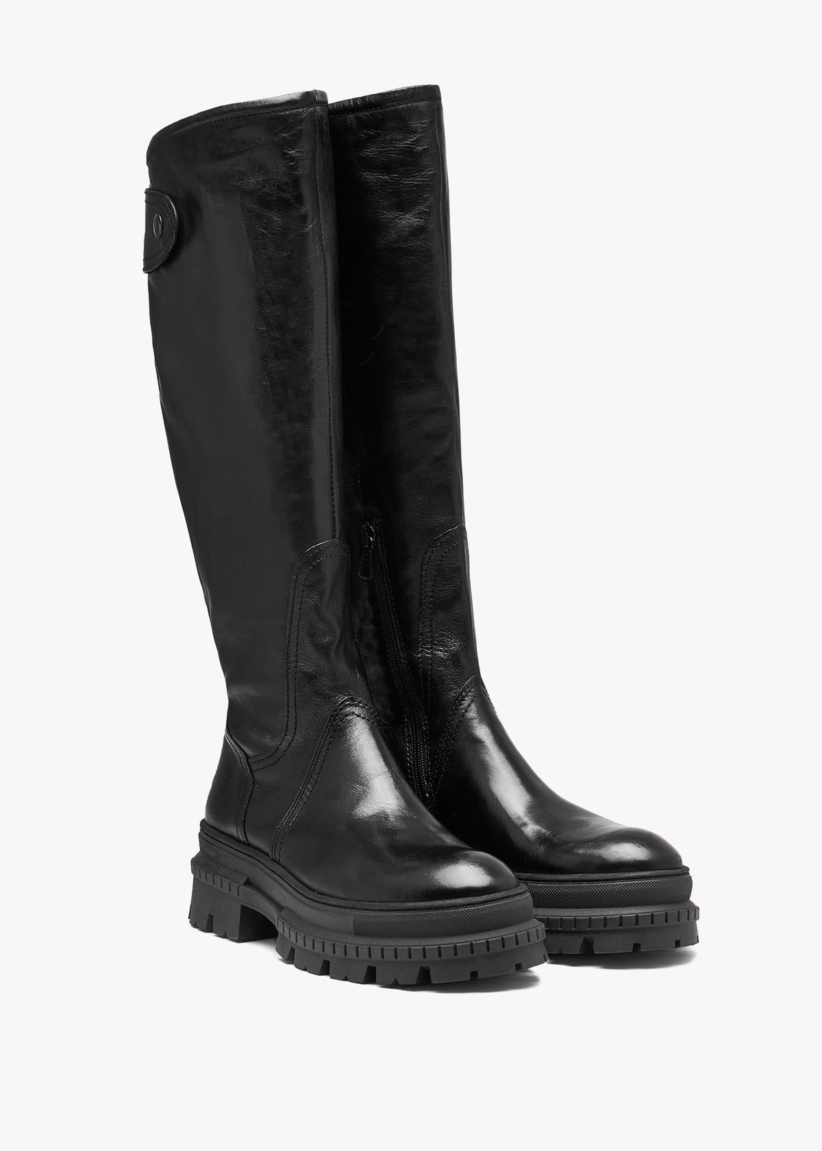 Maisie Black Leather Over The Knee Boots