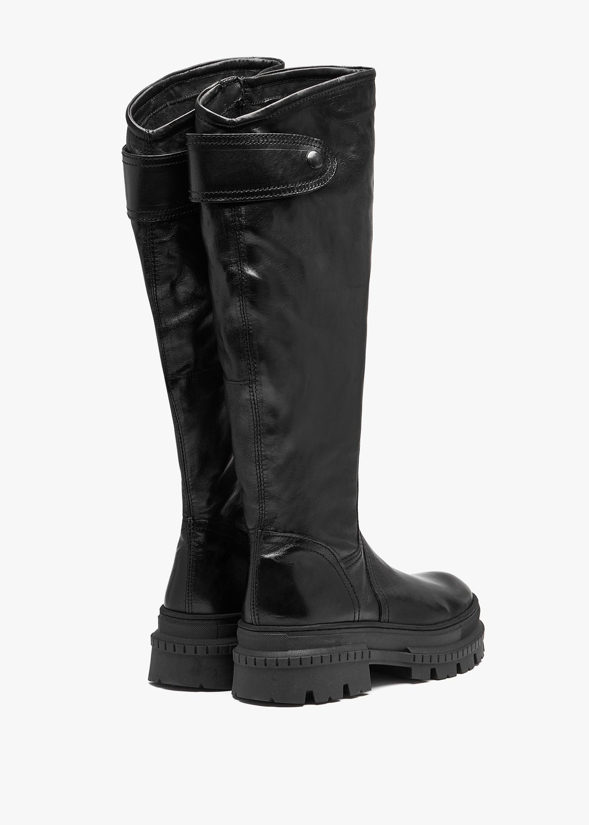 Maisie Black Leather Over The Knee Boots