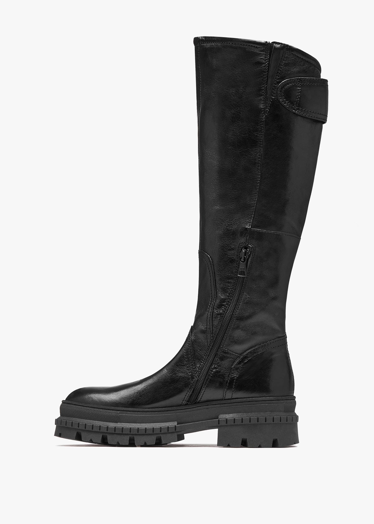 Maisie Black Leather Over The Knee Boots