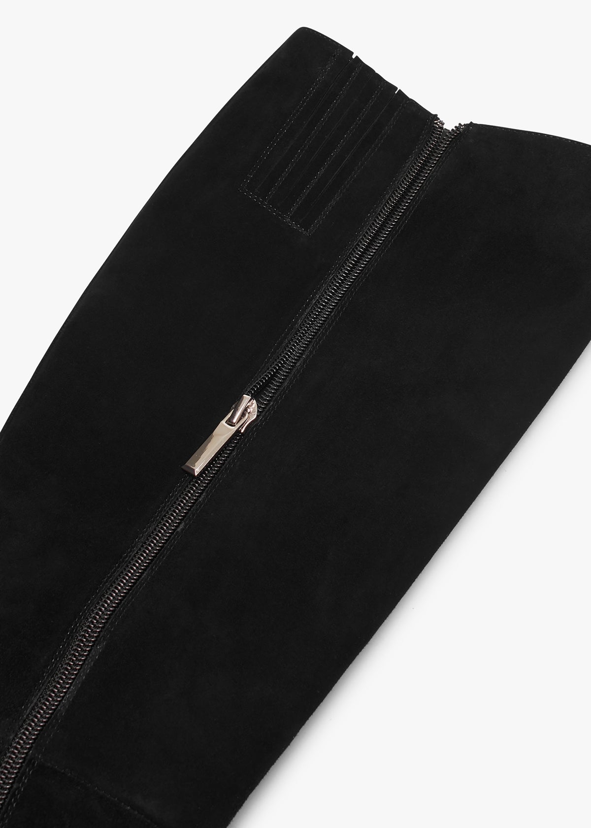 Sylvia Black Suede Heeled Knee Boots