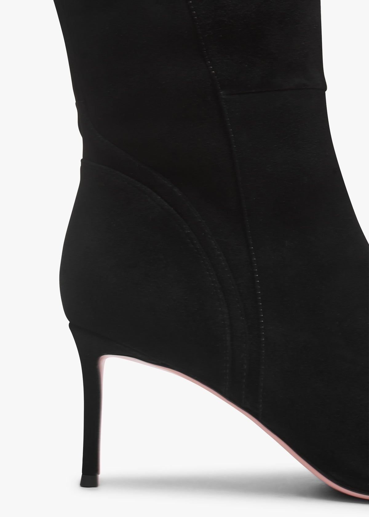 Sylvia Black Suede Heeled Knee Boots