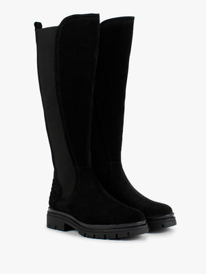 Sanatte Black Suede High Shaft Knee Boots
