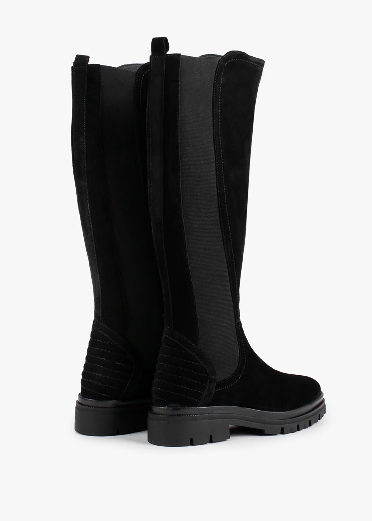 Sanatte Black Suede High Shaft Knee Boots