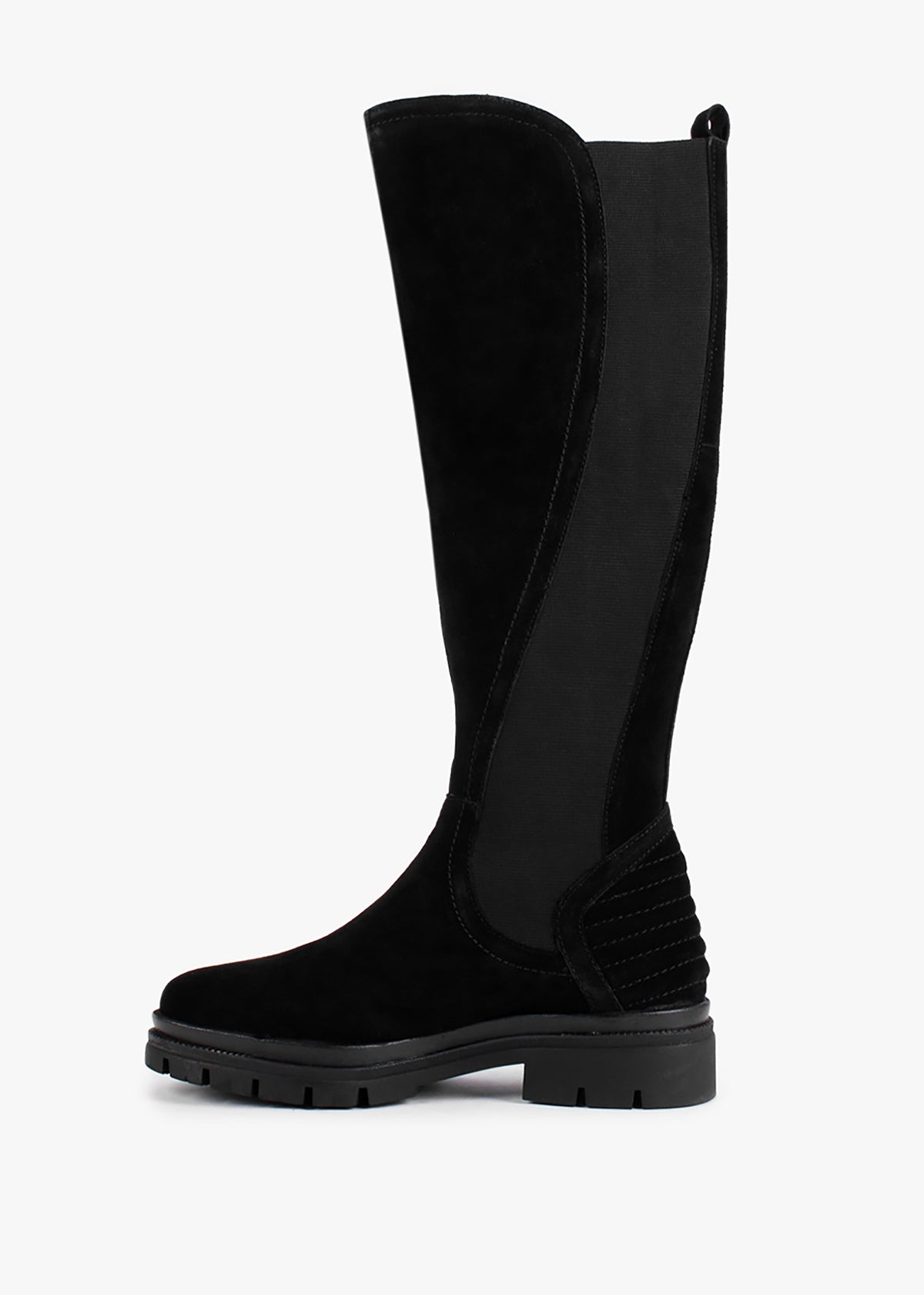 Sanatte Black Suede High Shaft Knee Boots