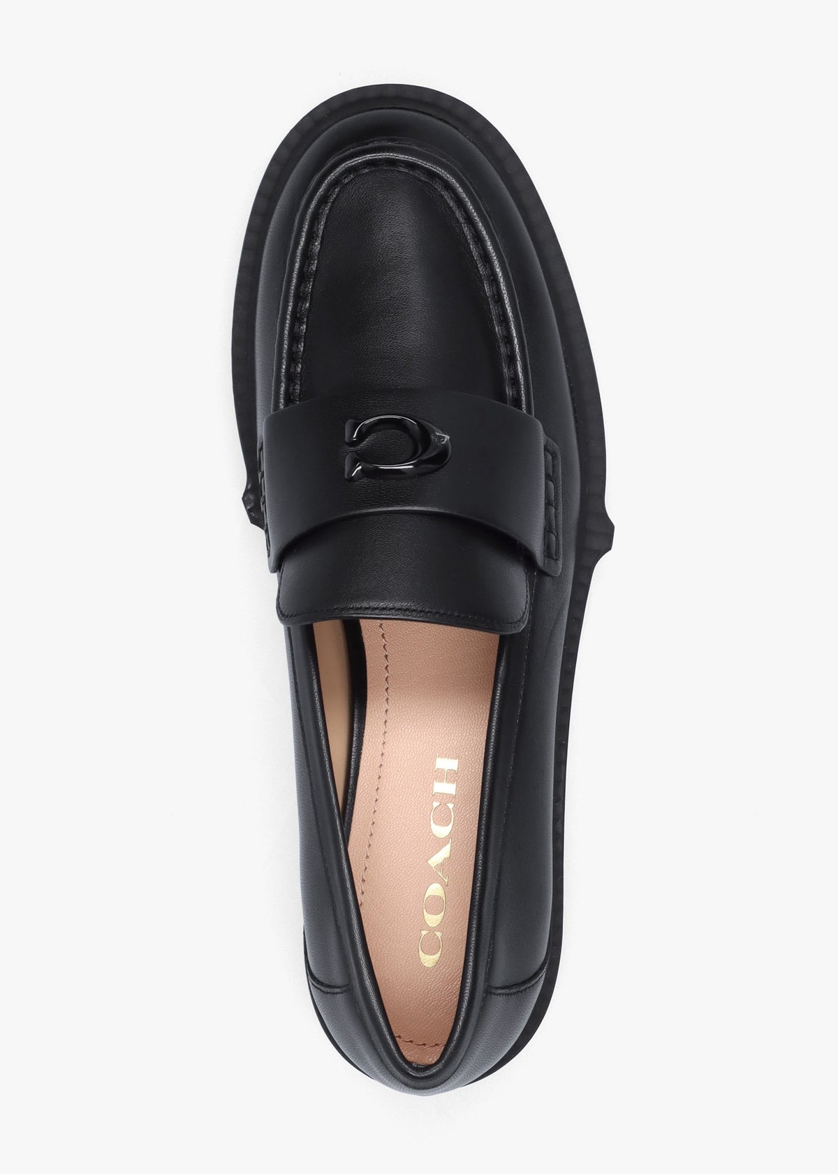 Leah Black Leather Chunky Loafers