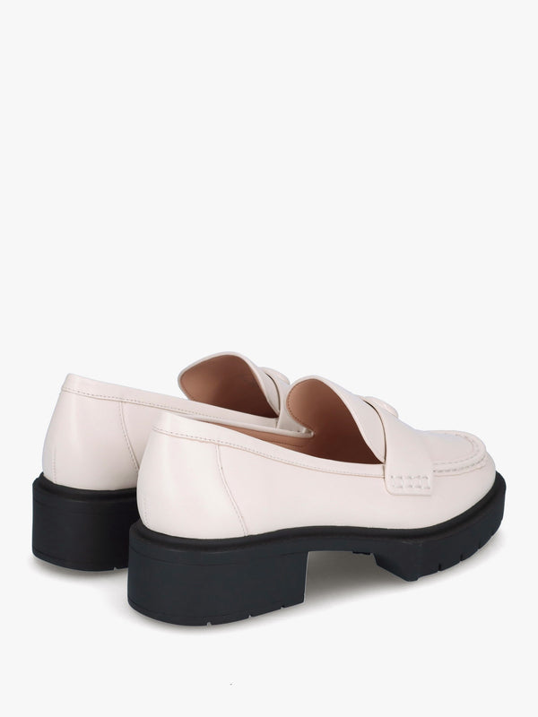 Leah Chalk Leather Chunky Loafers