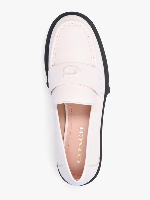 Leah Chalk Leather Chunky Loafers