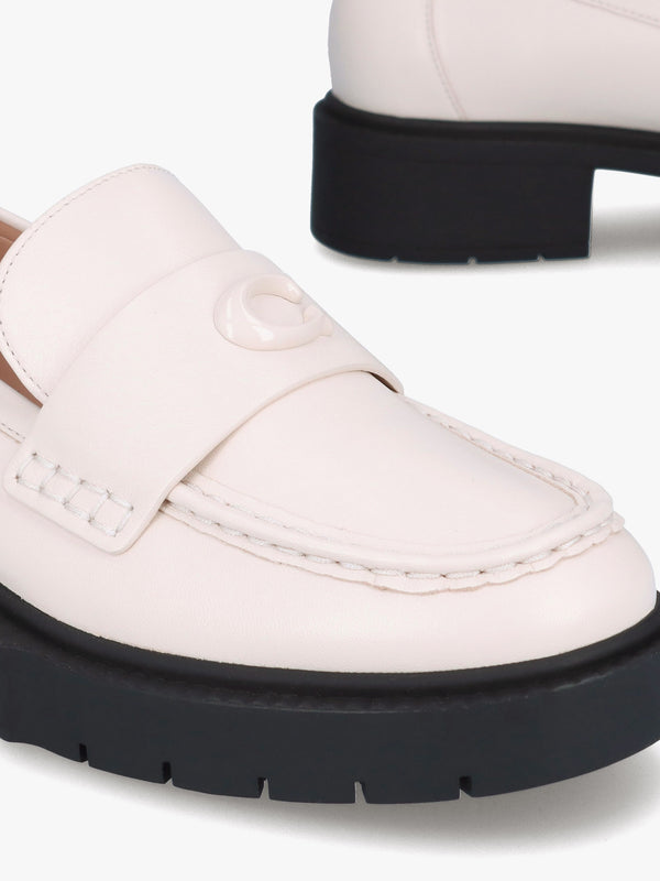 Leah Chalk Leather Chunky Loafers