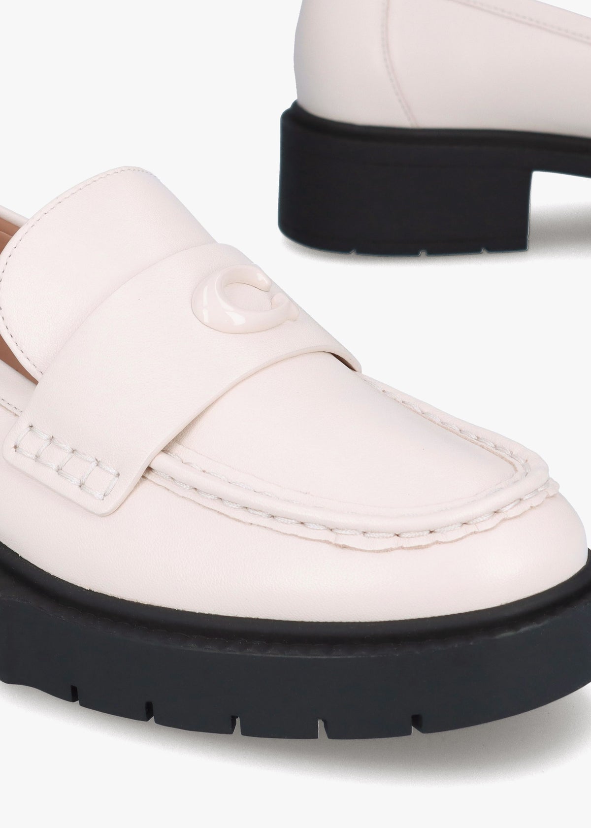 Leah Chalk Leather Chunky Loafers
