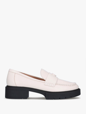 Leah Chalk Leather Chunky Loafers