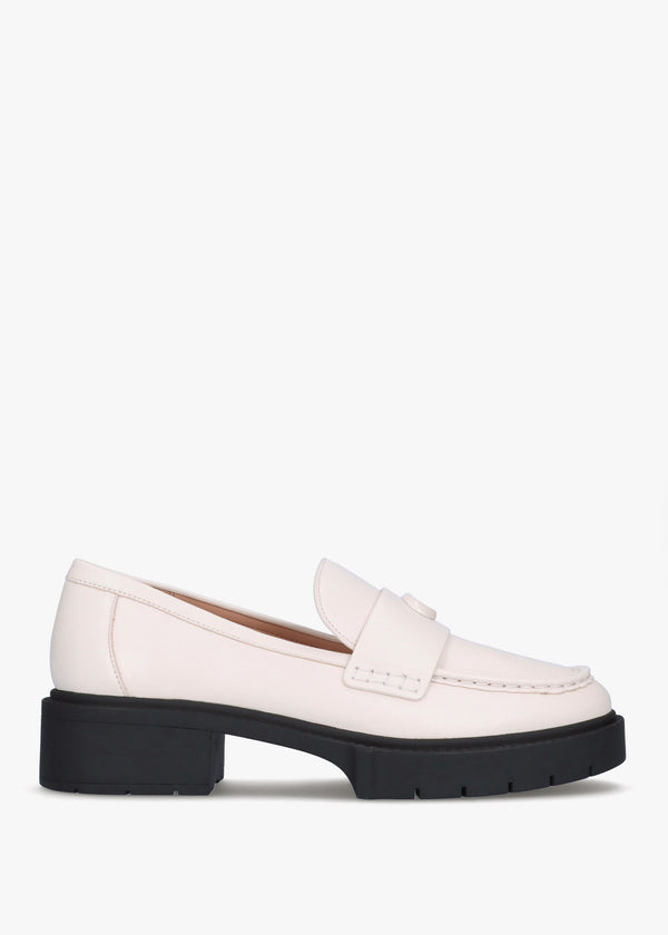 Leah Chalk Leather Chunky Loafers