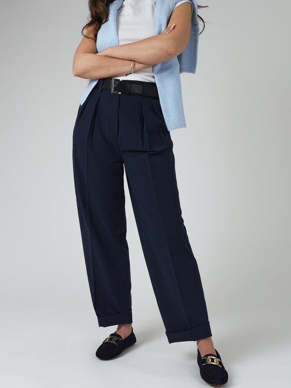 Privey Navy Suede Moccasin Loafers