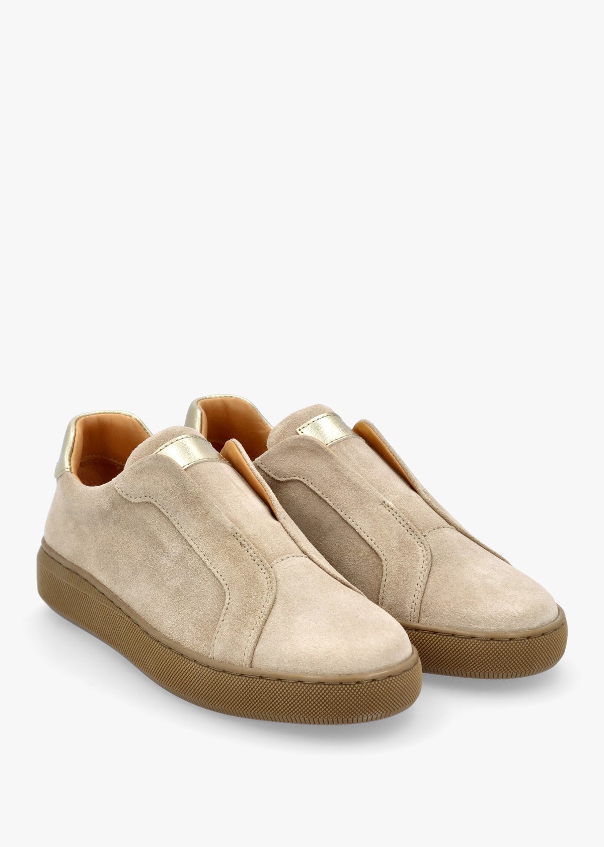 Viola Beige Suede Low Profile Trainers