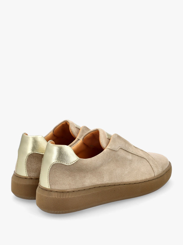 Viola Beige Suede Low Profile Trainers