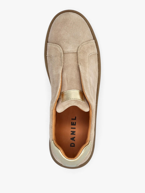 Viola Beige Suede Low Profile Trainers