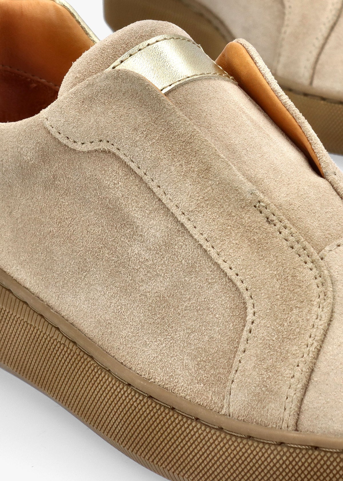 Viola Beige Suede Low Profile Trainers