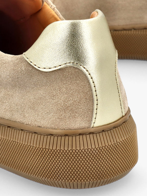 Viola Beige Suede Low Profile Trainers