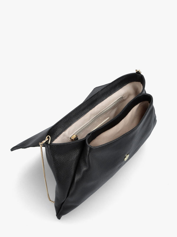 Inclutch Black Tumbled Leather Envelope Clutch