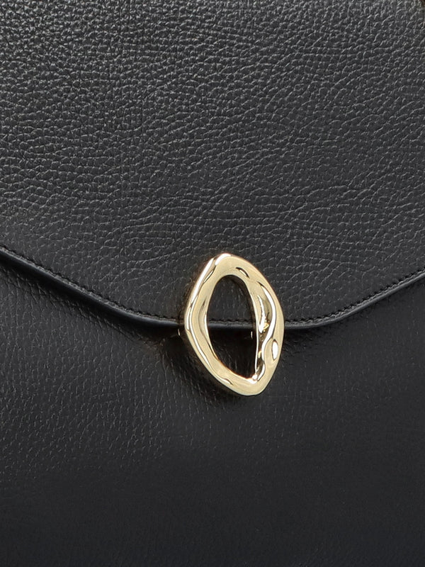 Inclutch Black Tumbled Leather Envelope Clutch