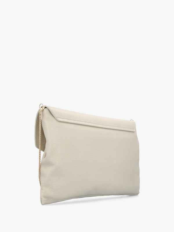 Inclutch Cream Tumbled Leather Envelope Clutch