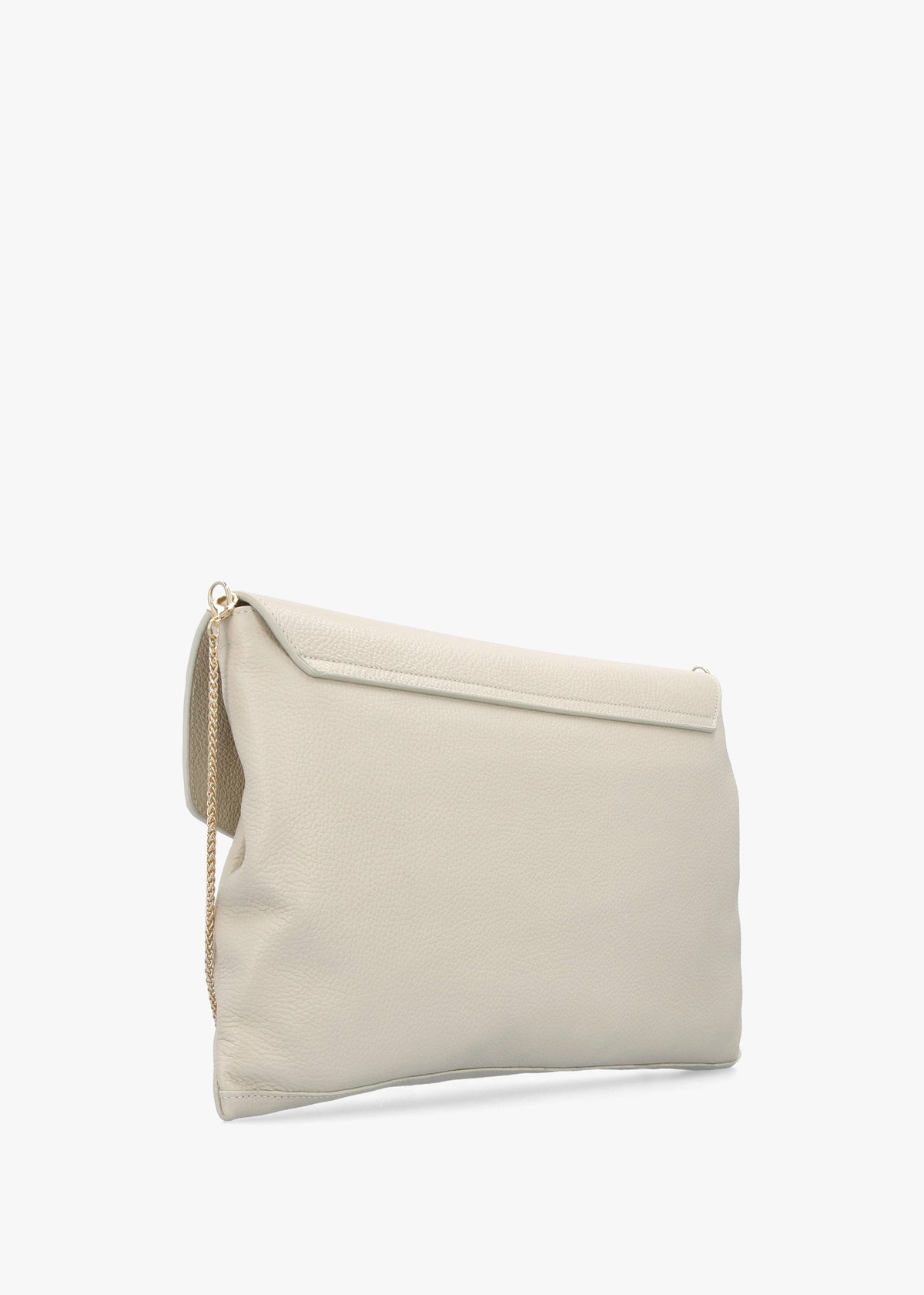 Inclutch Cream Tumbled Leather Envelope Clutch