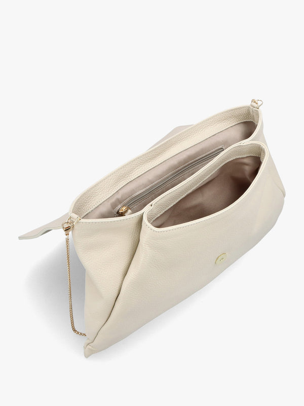 Inclutch Cream Tumbled Leather Envelope Clutch