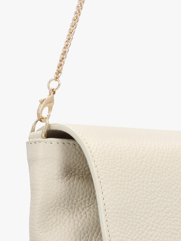 Inclutch Cream Tumbled Leather Envelope Clutch