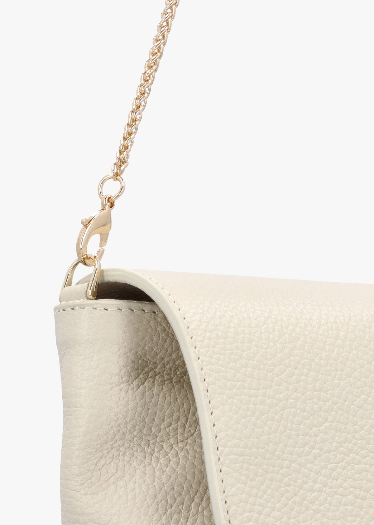 Inclutch Cream Tumbled Leather Envelope Clutch