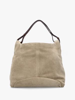 Inhobo Beige Suede Slouchy Hobo Bag
