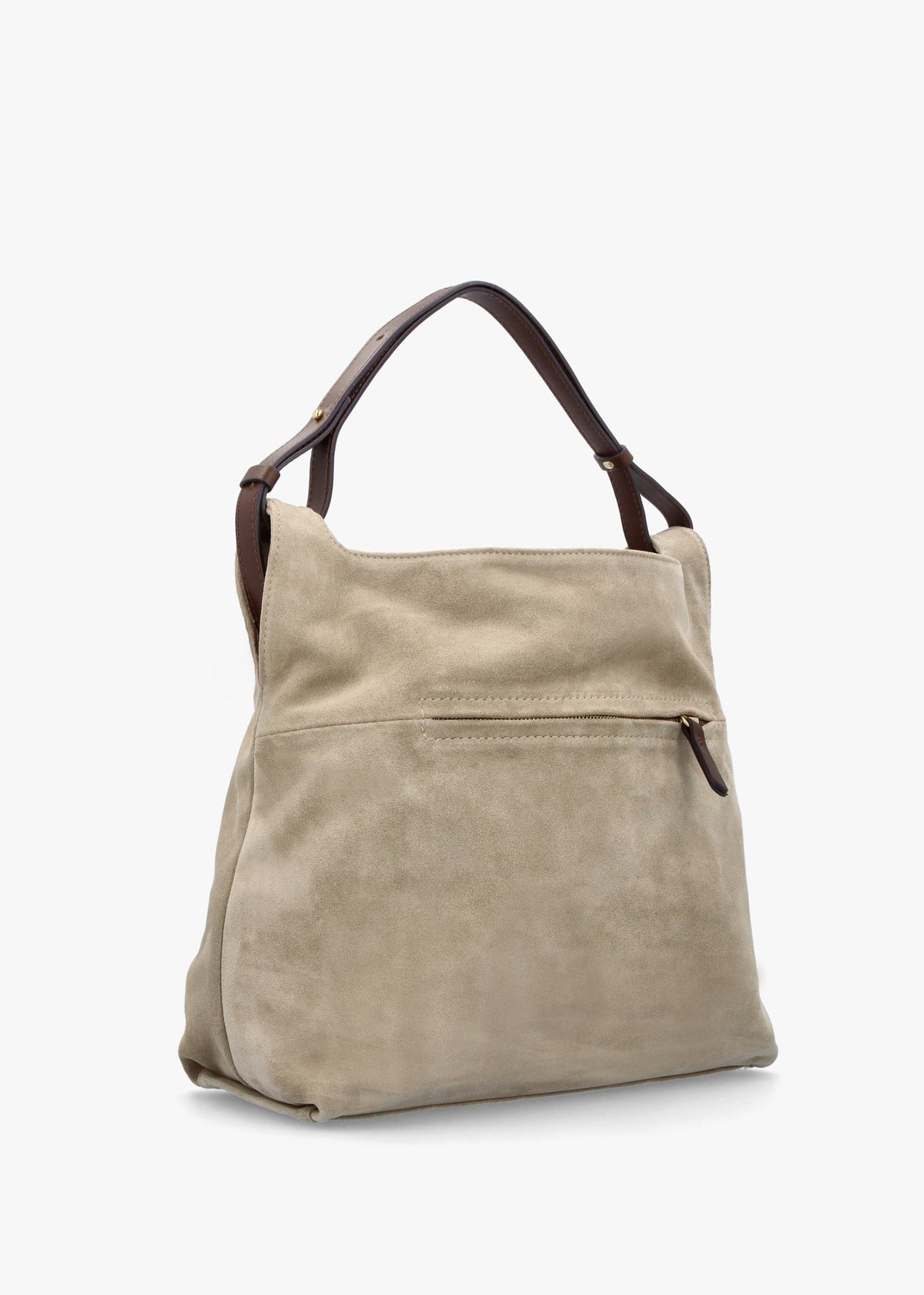 Inhobo Beige Suede Slouchy Hobo Bag