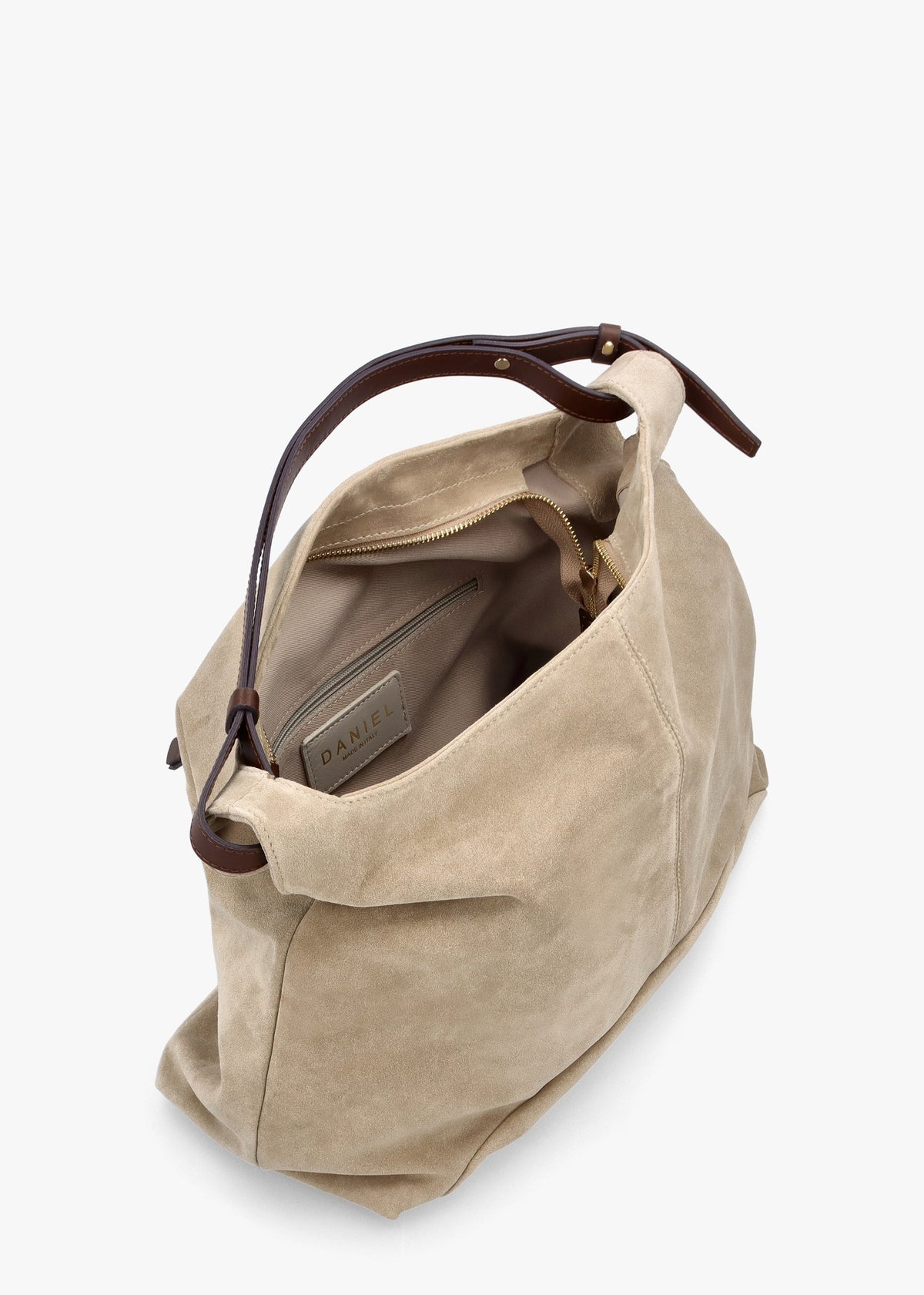Inhobo Beige Suede Slouchy Hobo Bag