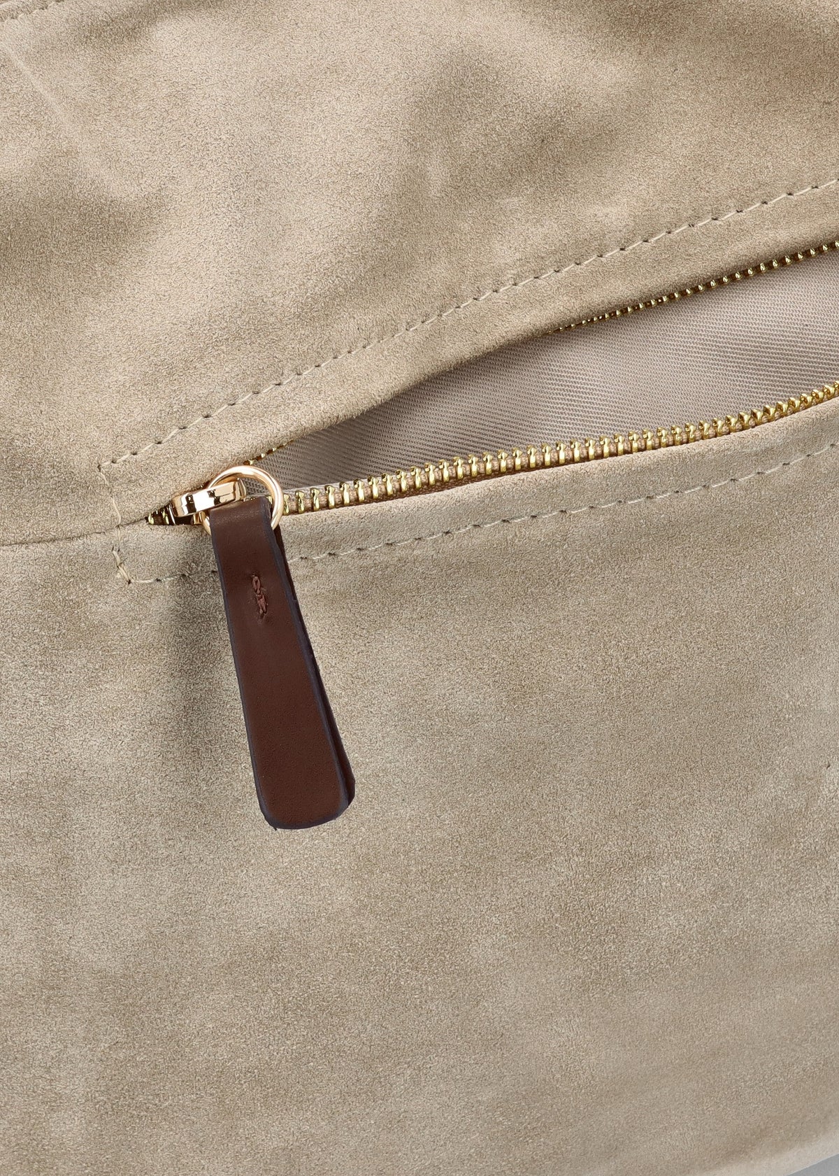 Inhobo Beige Suede Slouchy Hobo Bag