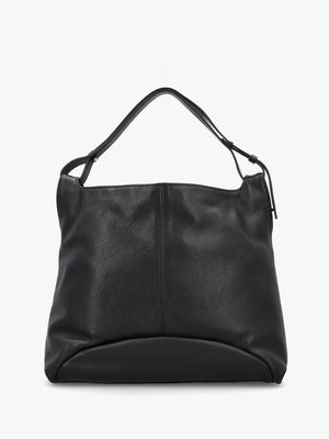 Inhobo Black Leather Slouchy Hobo Bag