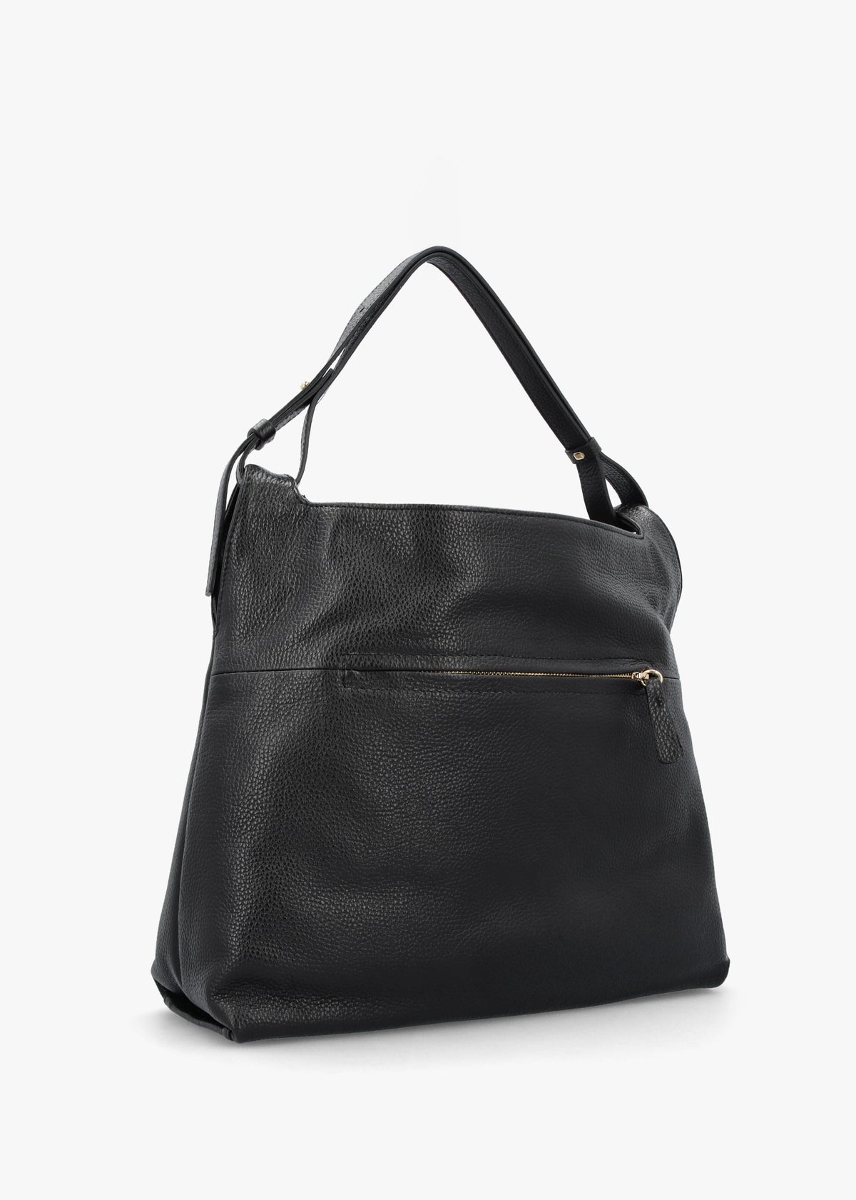 Inhobo Black Leather Slouchy Hobo Bag