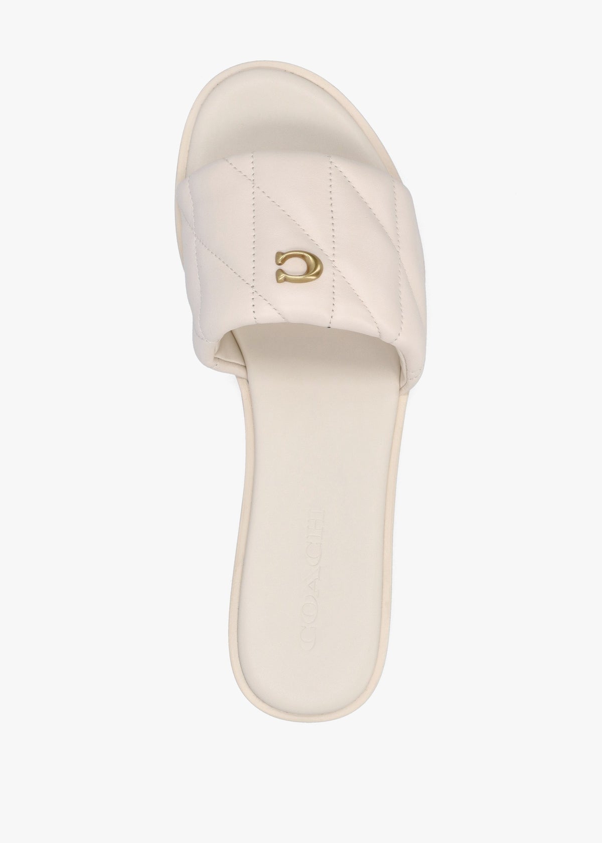 Holly Quilted Chalk Leather Flat Mules