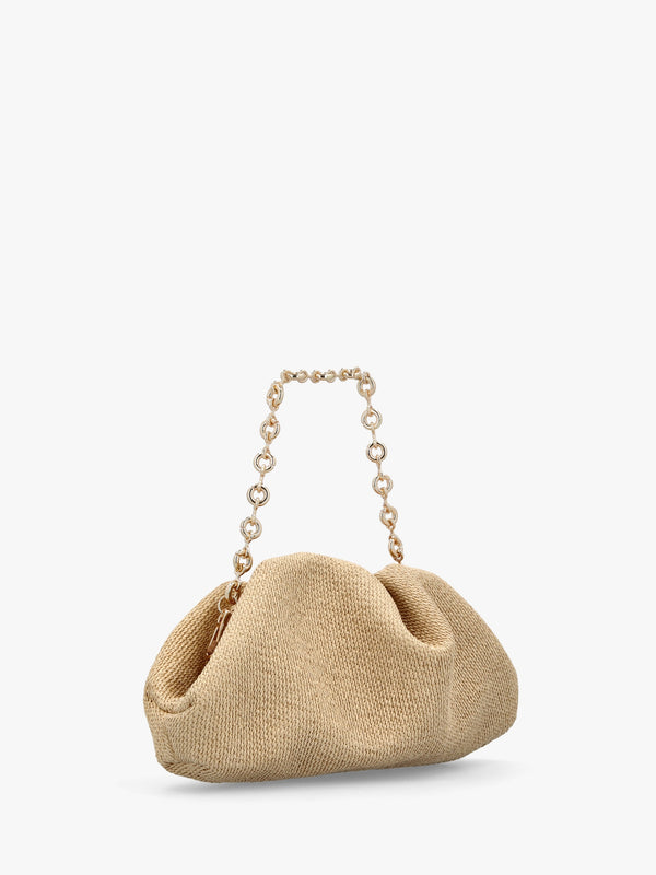 Inrouche Beige Woven Clutch Bag