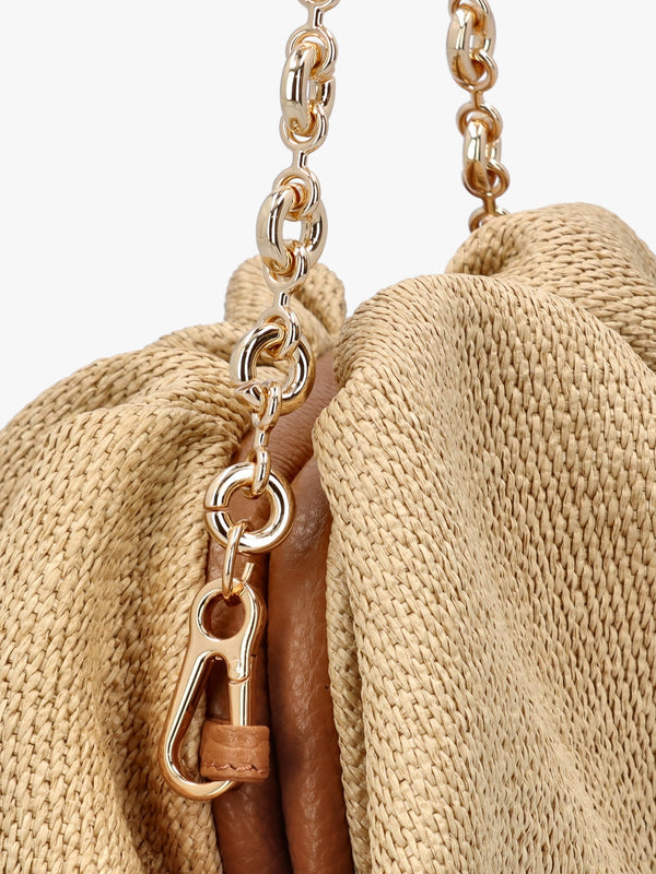 Inrouche Beige Woven Clutch Bag