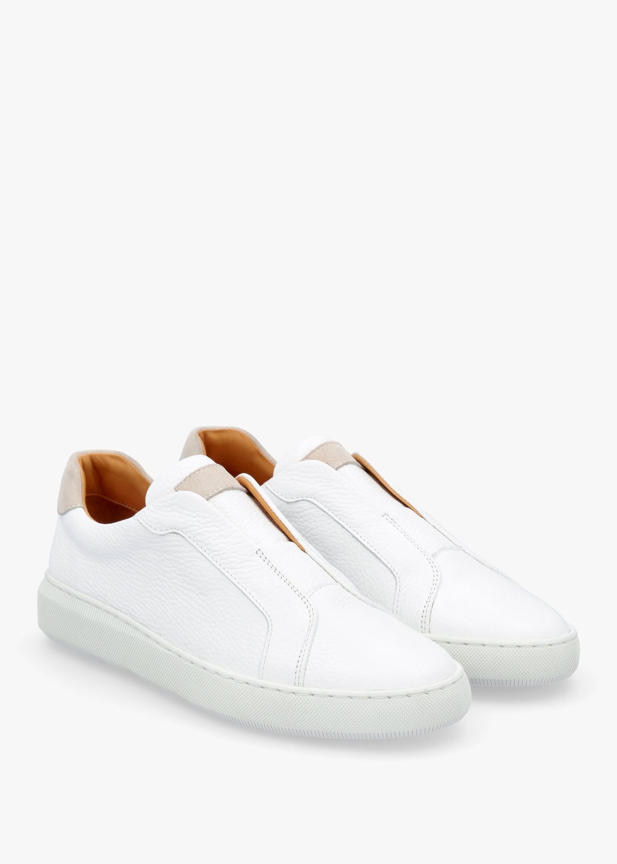 Viola White Leather Low Profile Trainers
