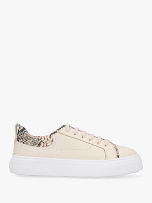 Panny Cream Leather Reptile Trainers