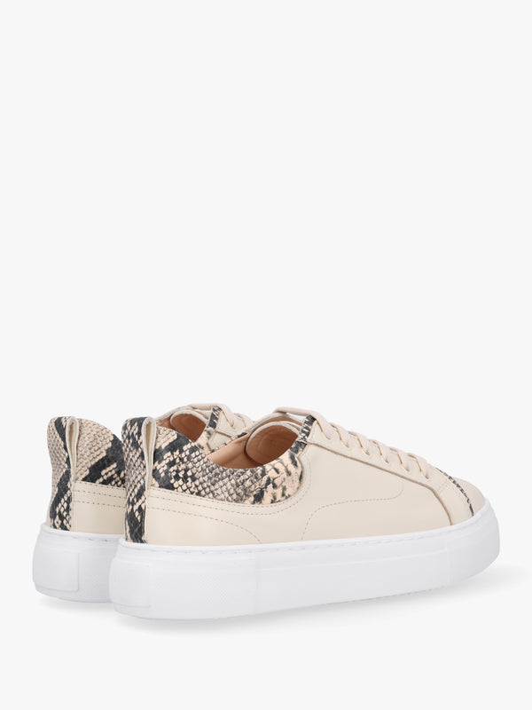 Panny Cream Leather Reptile Trainers