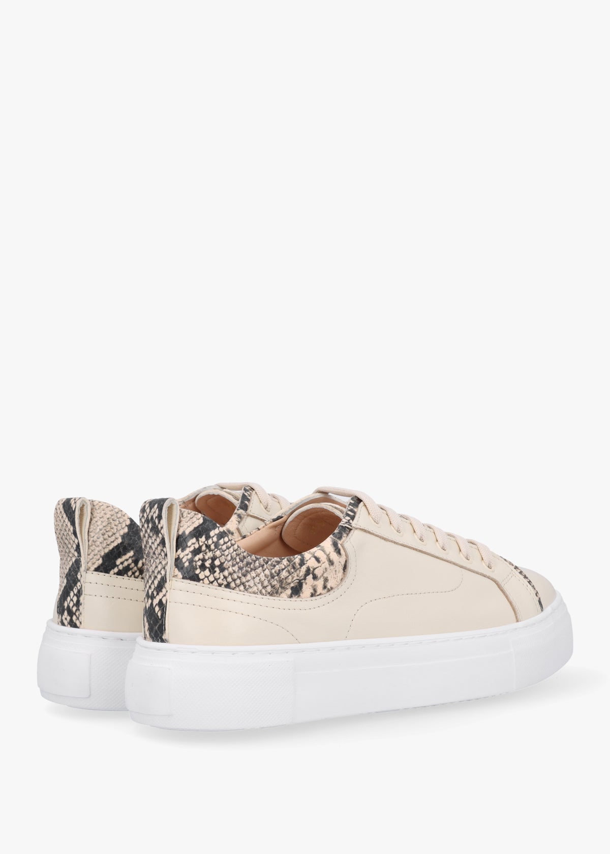 Panny Cream Leather Reptile Trainers