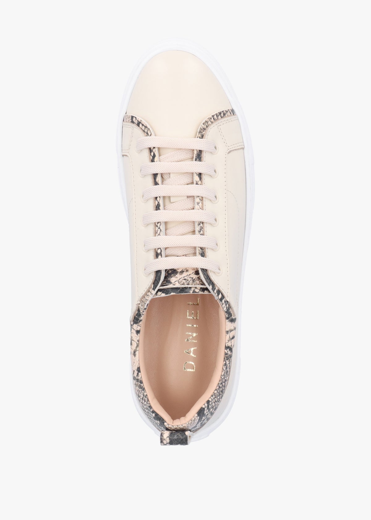 Panny Cream Leather Reptile Trainers