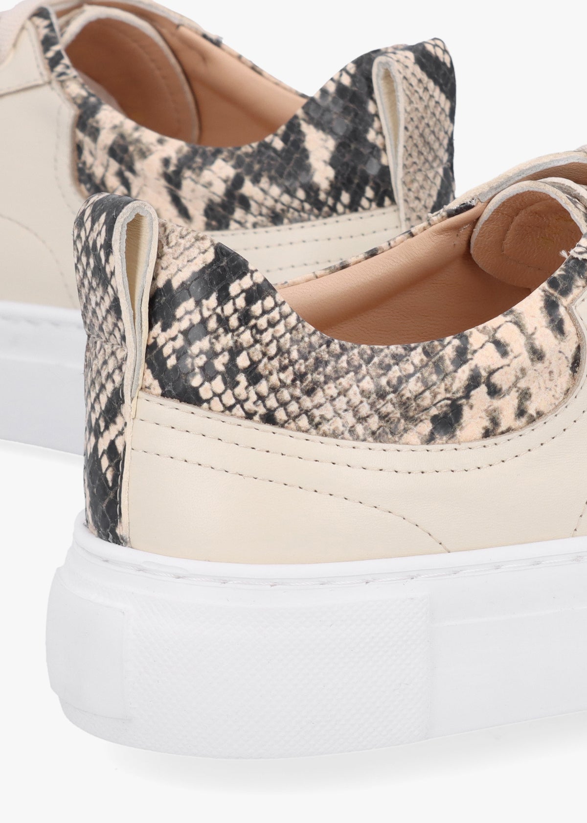 Panny Cream Leather Reptile Trainers