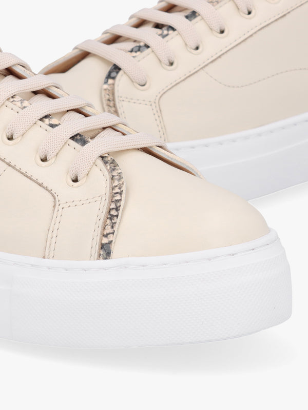 Panny Cream Leather Reptile Trainers