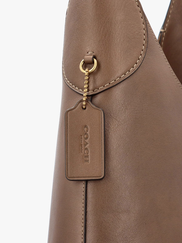 Brooklyn 39 Dark Stone Leather Shoulder Bag