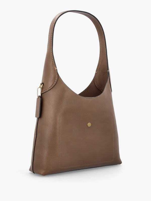 Brooklyn 28 Dark Stone Leather Shoulder Bag