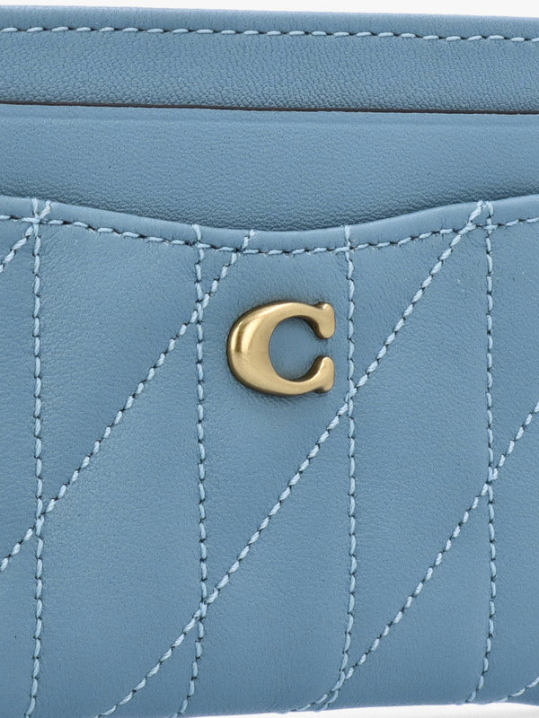 Essentials Quilted Pillow Bluebell Leather Card Case