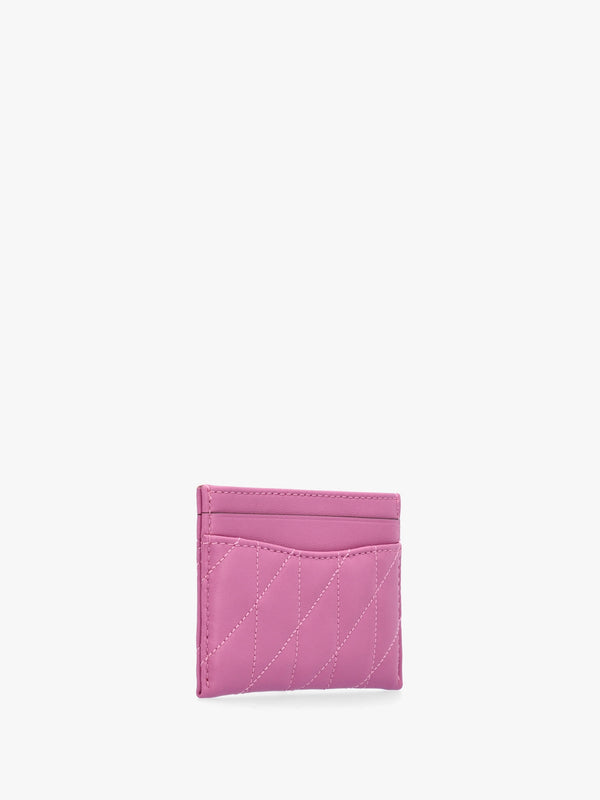 Essentials Quilted Pillow Fuchsia Leather Card Case