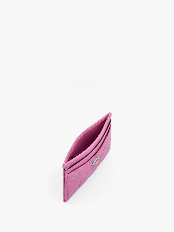 Essentials Quilted Pillow Fuchsia Leather Card Case